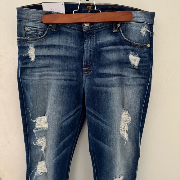 NWT 7 For All Mankind Distressed Denim Jeans 32 - Picture 7 of 14